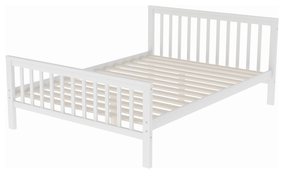Versatile Design-Twin Over Full Loft Bed, with Staircase, White