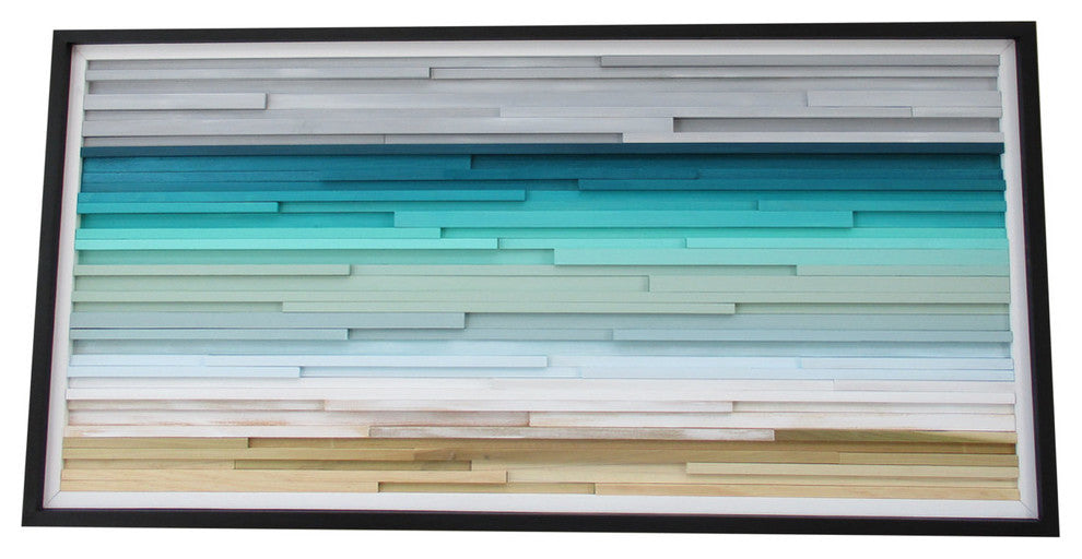 Abstract Ocean Beach Art on Wood Wall Art