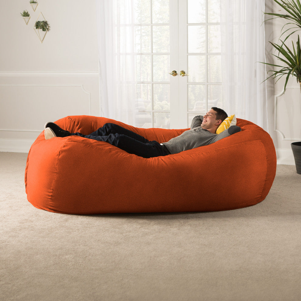 7' Giant Bean Bag Sofa, Mandarin
