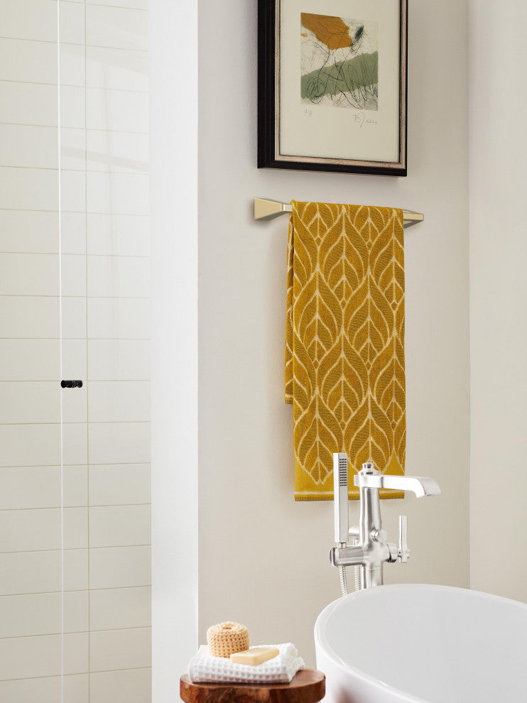 Amerock Blackrock Contemporary Towel Bar, Golden Champagne, 18" Center-to-Center
