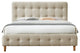 Omax Decor Hugo Upholstered Platform Bed, Beige