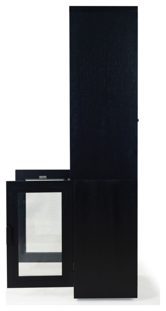 Safavieh Couture Roades Glass Cabinet Bookcase, Black