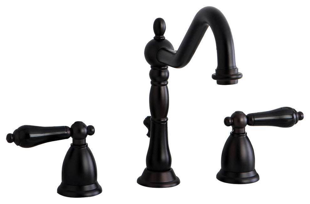 Kingston Brass Widespread Bathroom Faucet With Brass Pop-Up, Oil Rubbed Bronze