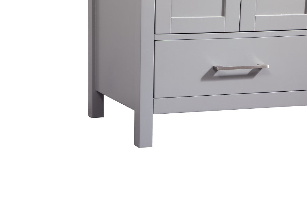 Isabel Single Bathroom Vanity, Gray, 24", Without Backsplash