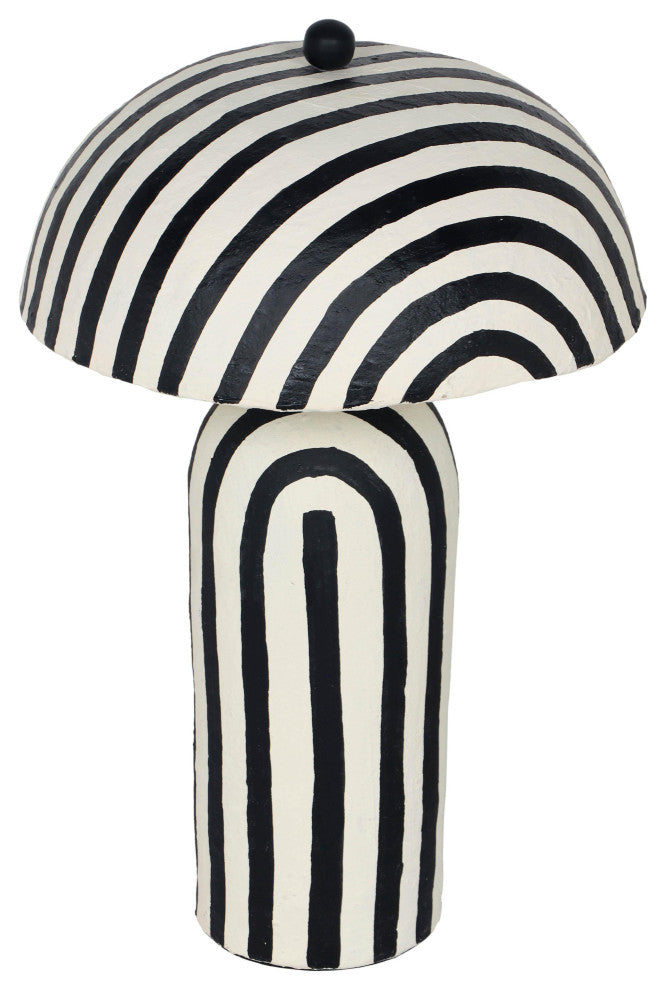 Maiori Papier Mache Table Lamp, Black