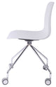 Hebe Series Office Chairs Molded Seat With Chrome Wheel Leg, Set of 2, White