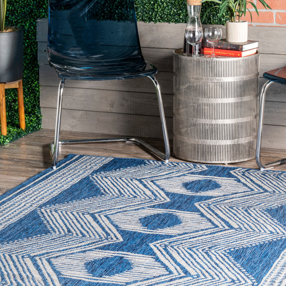 Nuloom Ranya Tribal Indoor/Outdoor Rug, Blue 2'x3'