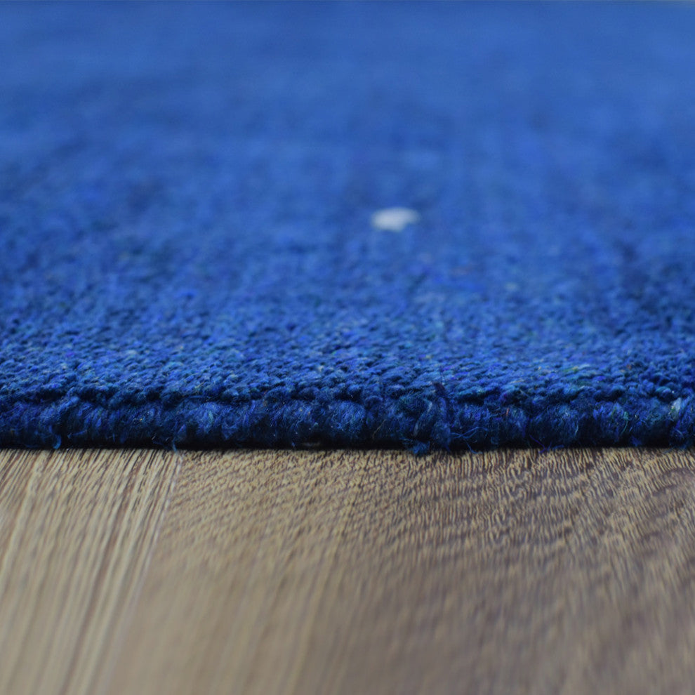 Hand Knotted Loom Silk Mix Area Rugs Contemporary Blue