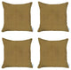 Set of 4 Yellow Textured Pillow Covers