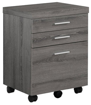 Filing Cabinet - 3 Drawer / Dark Taupe On Castors