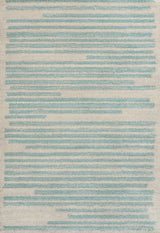 Khalil Modern Berber Stripe Cream/Turquoise 5 ft. x 8 ft. Area Rug