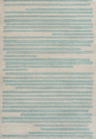 Khalil Modern Berber Stripe Cream/Turquoise 5 ft. x 8 ft. Area Rug