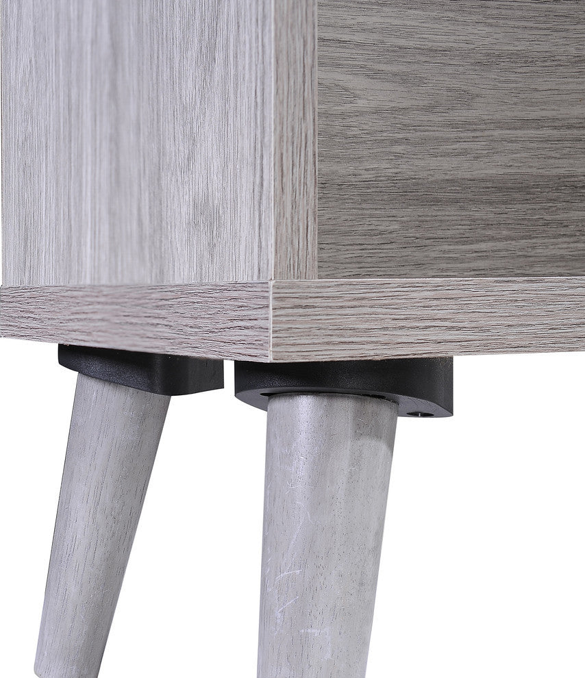 GDF Studio Eloise Mid Century Finished Faux Wood Bookcase, Gray Oak