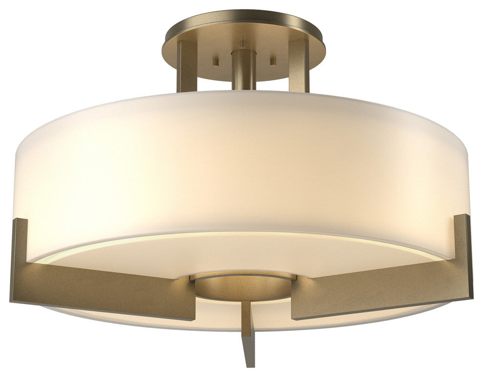 Axis Semi-Flush, Soft Gold Finish, Opal Glass