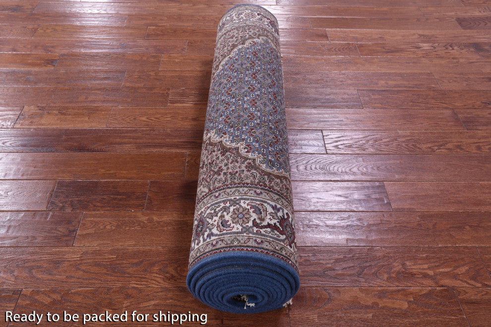 4' 1" X 15' 11" Wool & Silk Persian Tabriz Handmade Runner Rug - Q13020