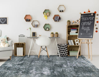 Amer Rugs Serena SER-12 Charcoal Gray Hand-knotted - 10'x14' Rectangle Area Rug