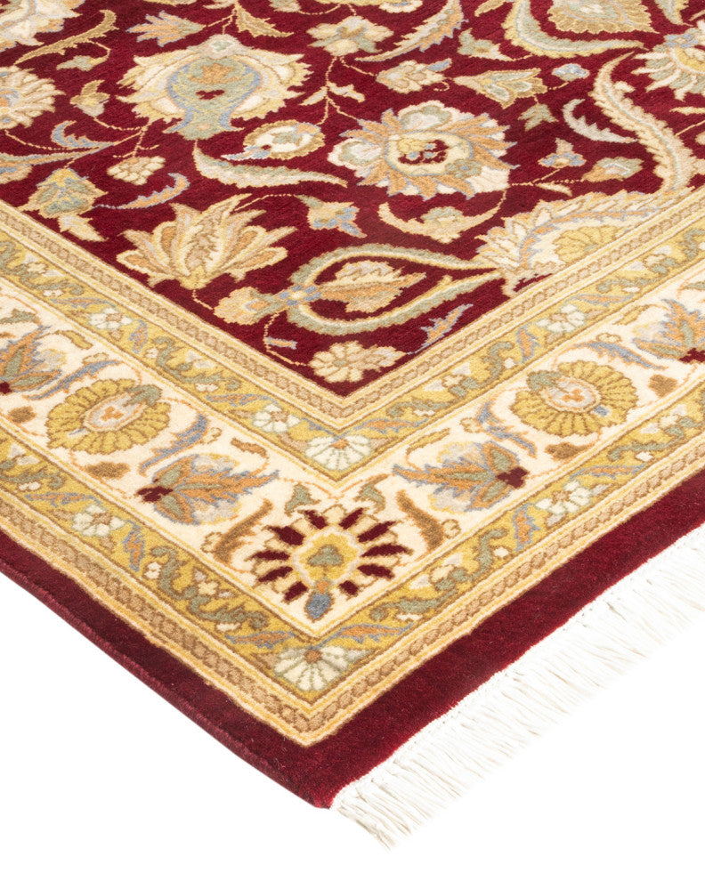 Theinni Square One-of-a-Kind Hand-Knotted Area Rug Red, 4'2"x6'4"