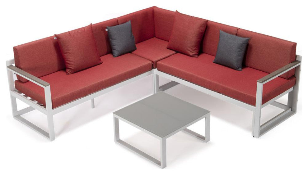 LeisureMod CSLW-80R Chelsea Sectional Adjustable Headrest&Coffee Table Cushions