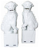 Sitting Foo Dog Bookends, Set of 2, White, Small