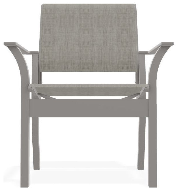 Leeward Sling Stackable Outdoor Dining Chair, Smoke/Warm Gray