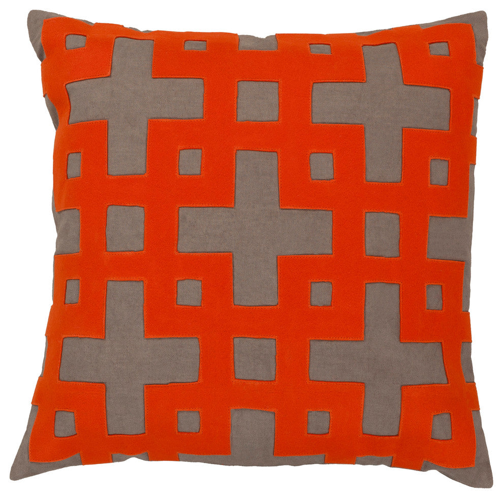 Layered Blocks Pillow 22x22x5, Down Fill