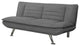Sofa Bed with Chrome Metal Legs, Gray