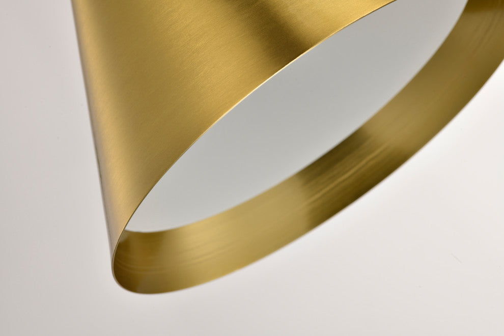 Carson 1-Light Gold Metal Cone Hanging Kitchen Pendant Light