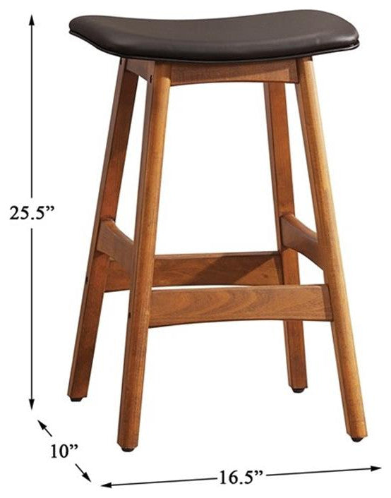 Lexicon Ride Faux Leather Counter Stool in Brown (Set of 2)