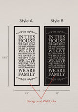 In This House Wall Decal, House Rules Decal, Black, Style A