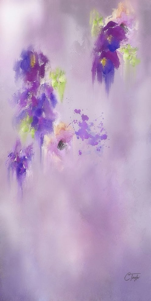 "Cascading Orchids" Painting Print on Wrapped Canvas, 30"x60"