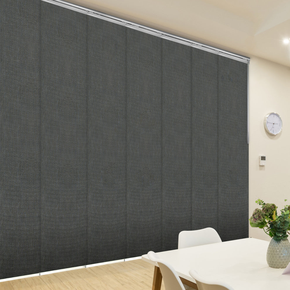 Koala Gray 7-Panel Track Extendable Vertical Blinds 110-153"W