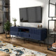 Danel TV Stand Fits TV's Up to 65", 3-Drawers, Textured Panels, Blue