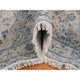Blue, Hand Knotted, Oushak Design, Pure Silk With Wool Square Rug, 10'2"x10'2"