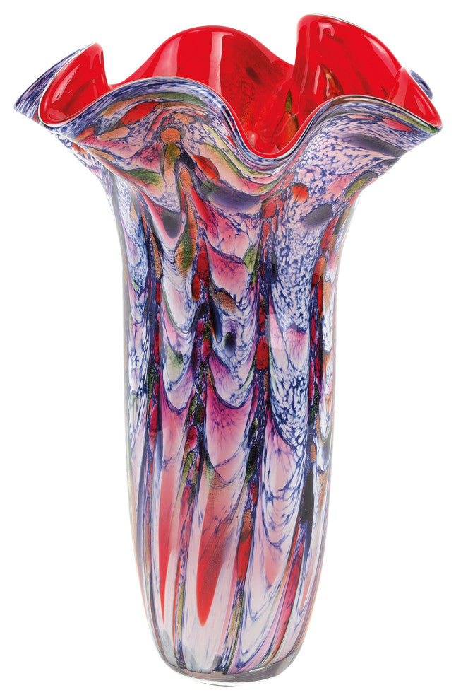 Majesty Murano Style Art Glass 17" Napkin Vase