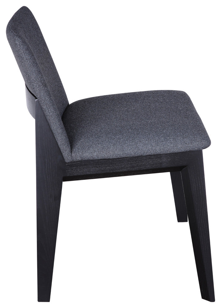Mid - Century Modern Deco Ash Dining Chair Charcoal - M2 - Grey