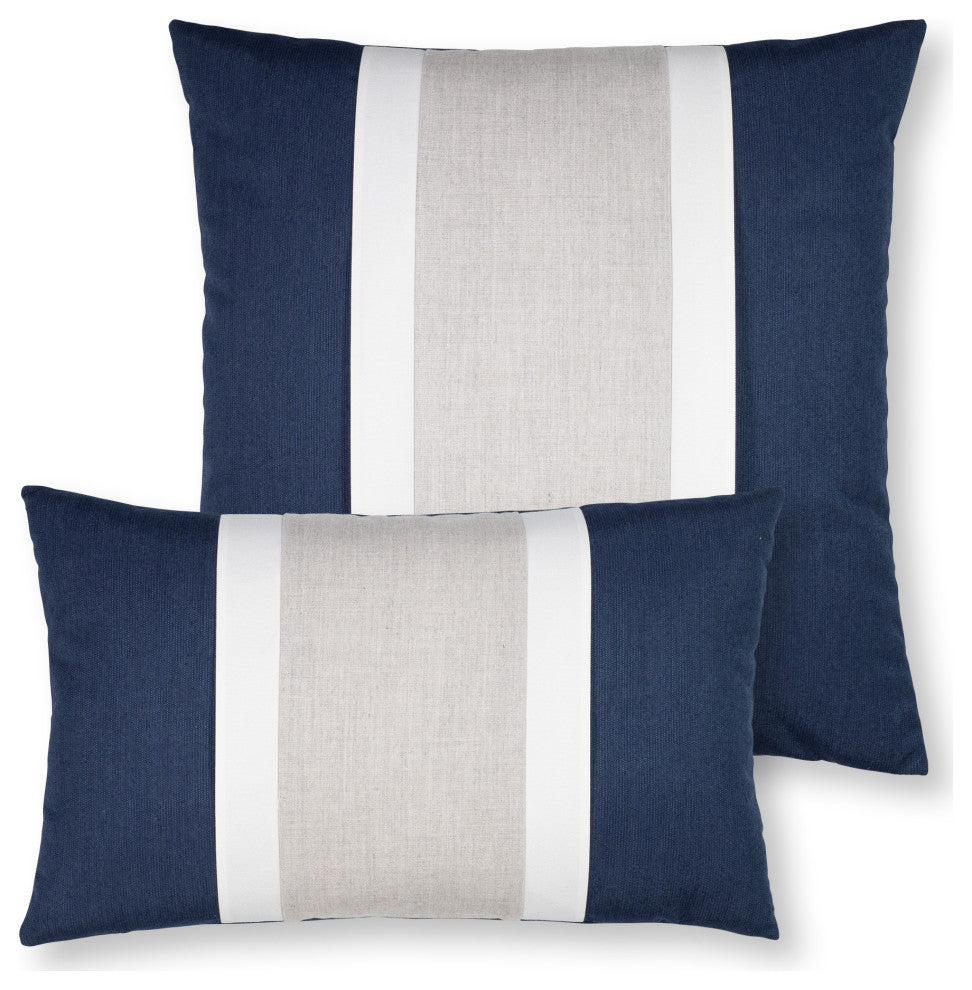 Nevis Indigo Indoor/Outdoor Performance Pillow, 12" x 20"