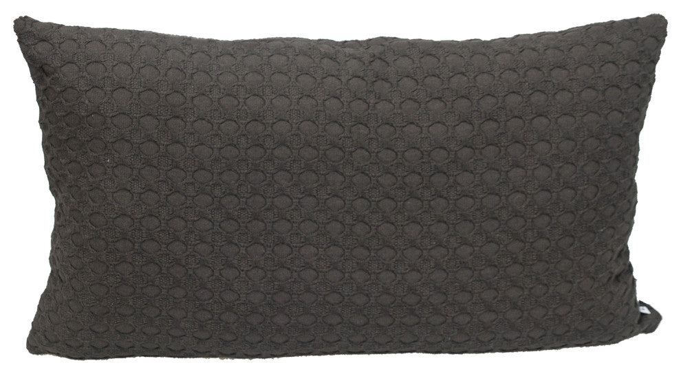 Parkland Collection Transitional Solid Gray Rectangle 14" x 26" Pillow