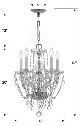 Crystorama Lighting Group 1129-CL-MWP Traditional Crystal 5 Light - Polished