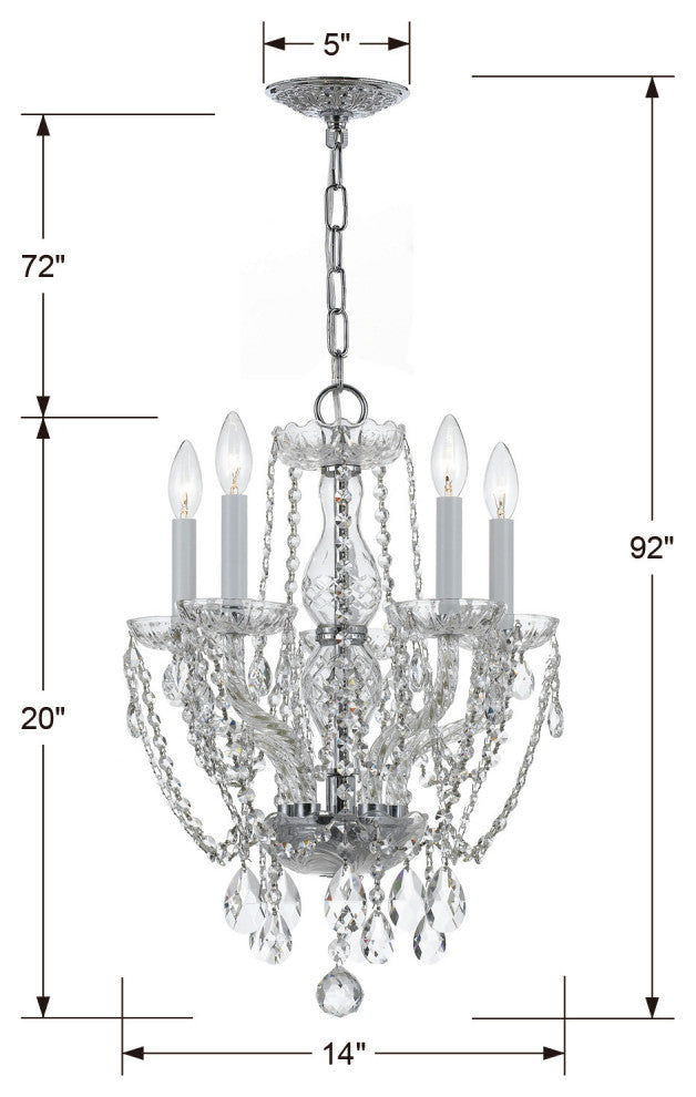 Crystorama Lighting Group 1129-CL-MWP Traditional Crystal 5 Light - Polished