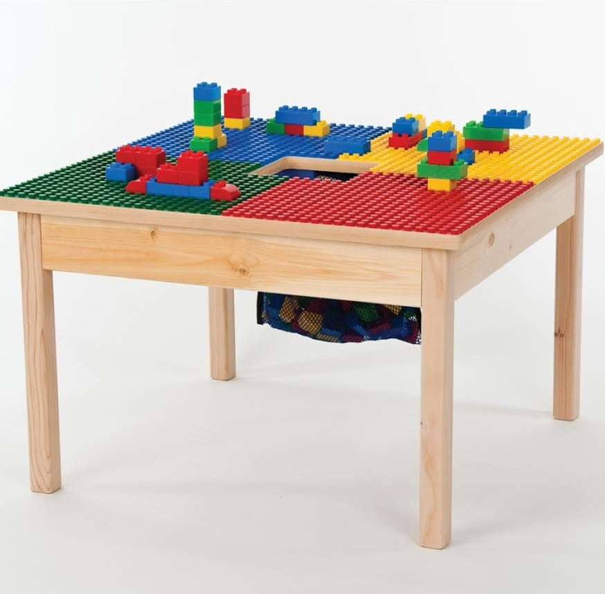 Duplo Compatible Play Table With Storage Bag, 27"x27", With Play Table Cover