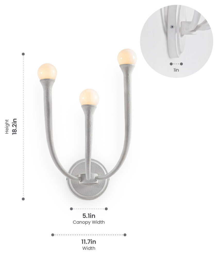 Breeze 3 Light Wall Sconce Matte White