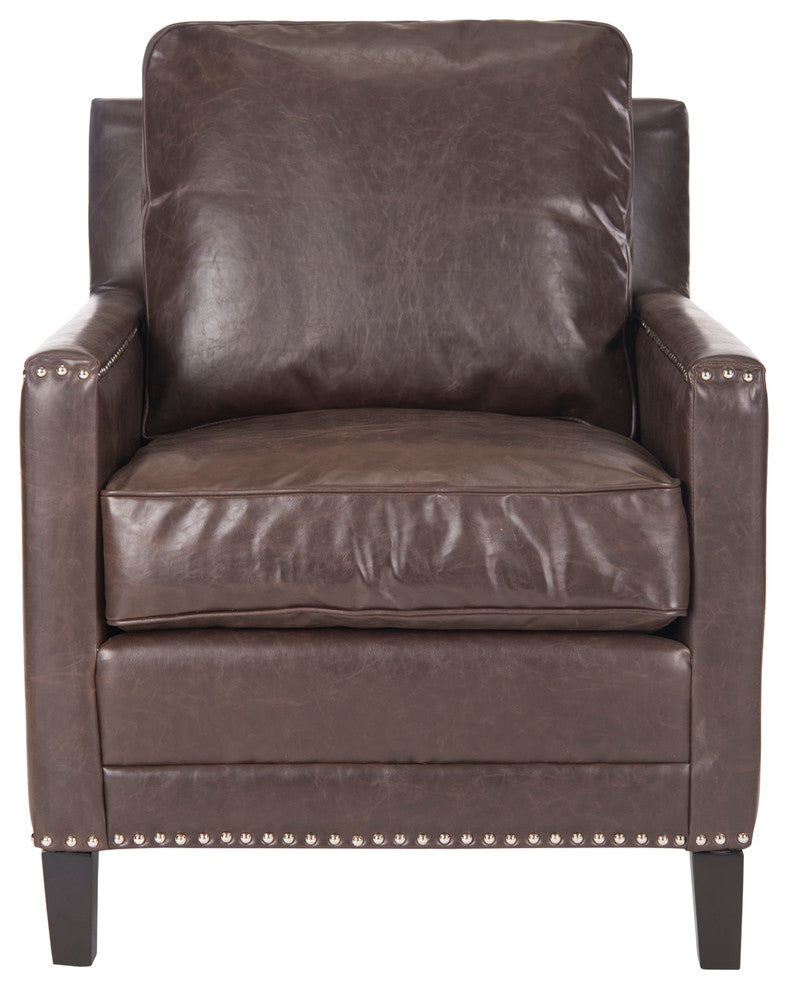 Safavieh Buckler Club Chair, Antique Brown, PU