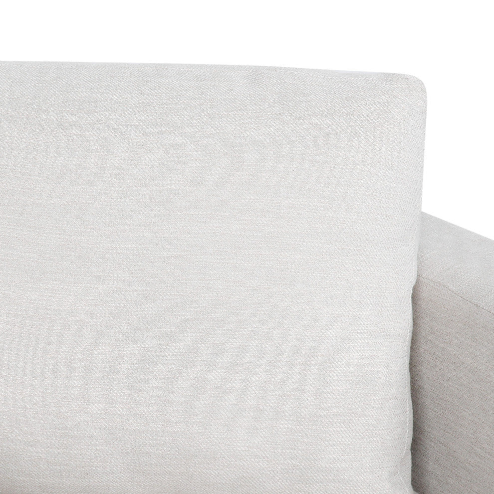 Vue Modern Fabric Upholstered Club Chair, Beige/Silver