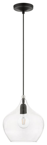 Aldrich 1 Light Black With Brushed Nickel Accent Pendant