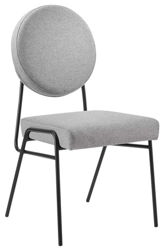 Craft Upholstered Fabric Dining Side Chairs, Set of 2, Black Light Gray