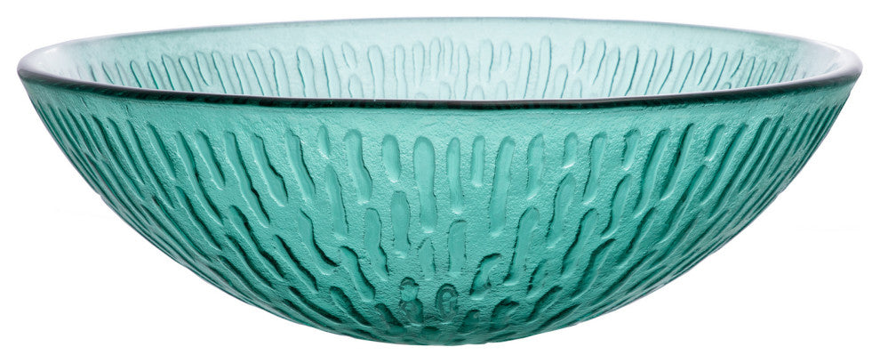 Eden Bath EB_GS56 Green Drops Round Tempered Glass Vessel Sink