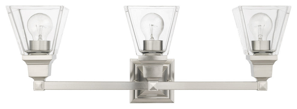 Livex Lighting Mission 3 Light Brushed Nickel Vanity Sconce