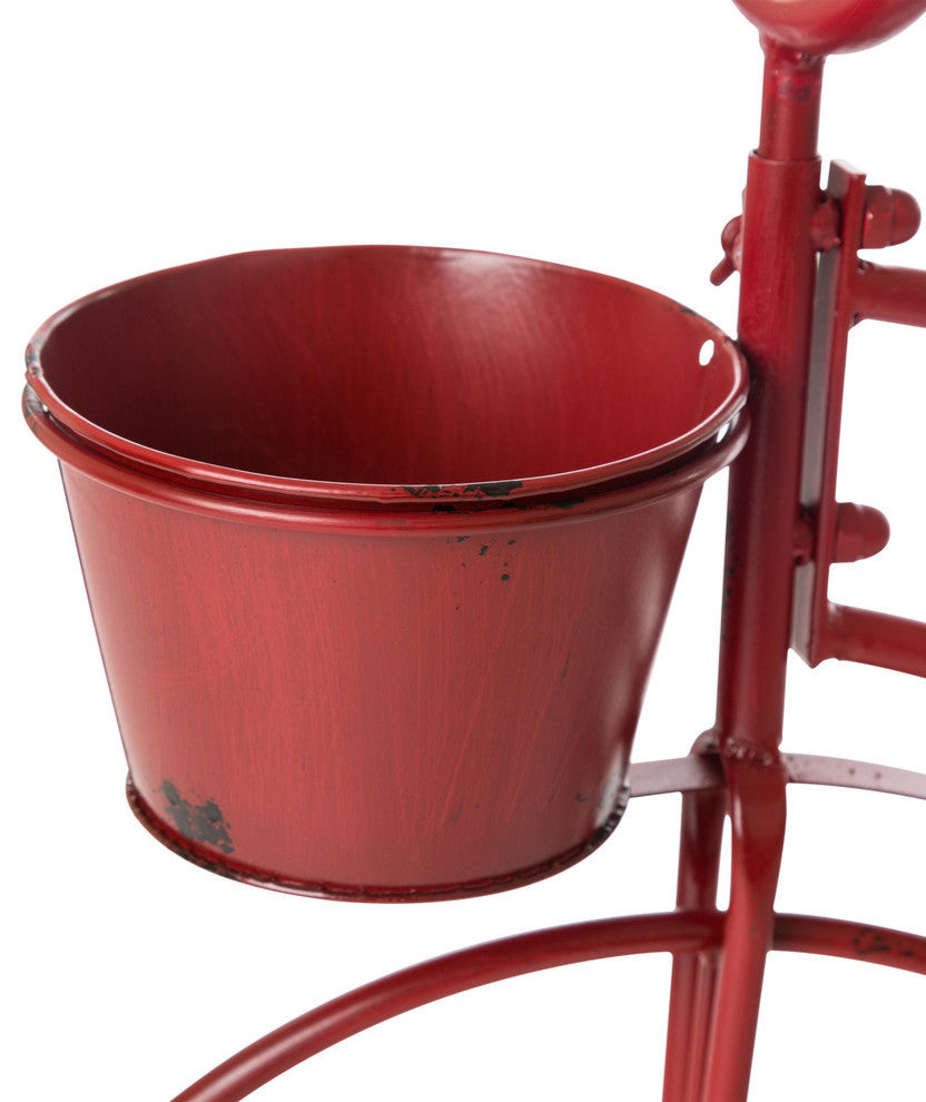 25.98"H Metal Red Bicycle Plante, KD