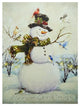 "LED Vintage Inspired Snowman and Bird Christmas" Wall Art