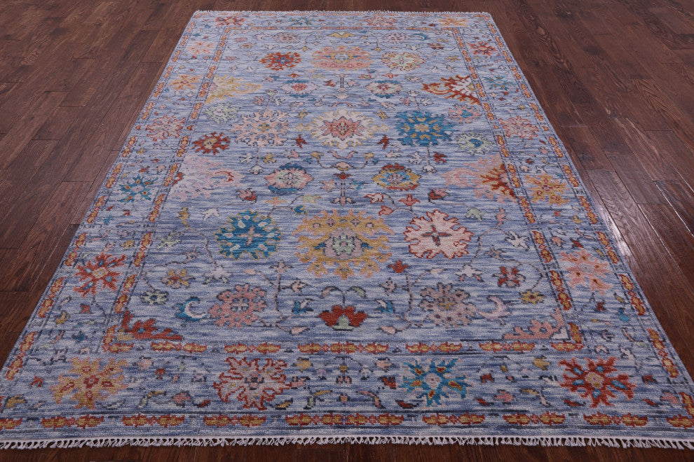 6' 5" X 9' 2" Turkish Oushak Hand-Knotted Wool Rug - Q14956